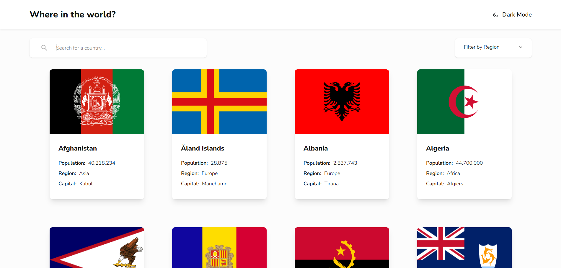 An interactive platform providing quick, essential, and easy-to-read information about countries worldwide.