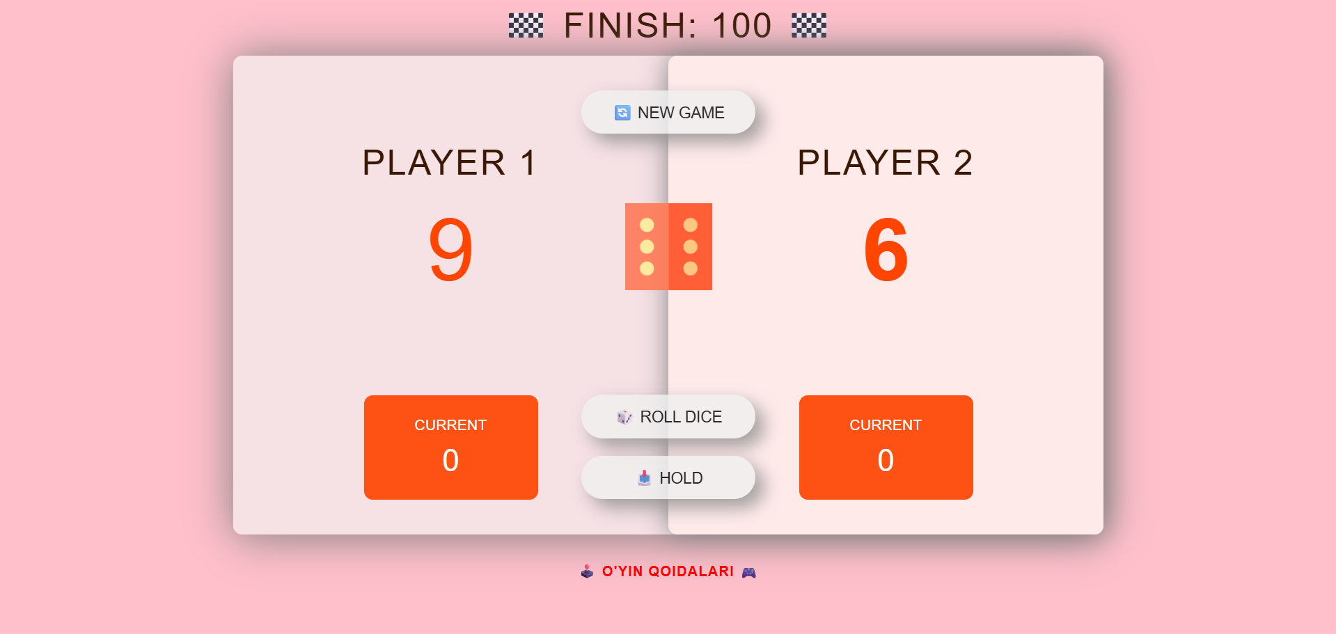 Click to roll and get a random number between 1 and 6. Simple, fun, and great for quick games.